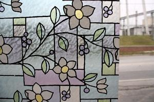 030 4ft Decorative Adhesive Free Static Cling Window Film Treatments