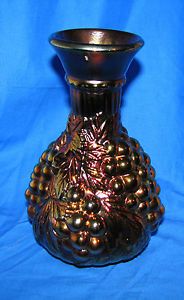 Imperial Amethyst Carnival Glass Grape Pattern Water Carafe