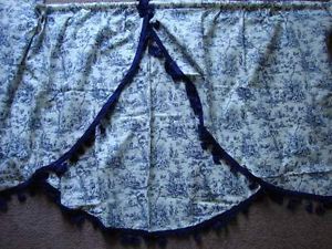 French Country Toile Swag Valance Window Treatment
