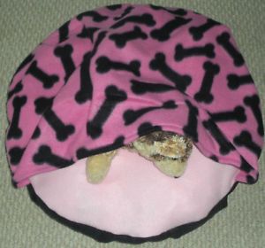 Small Dog Bed Sleeping Bag Pink Bones Comfy Cozy