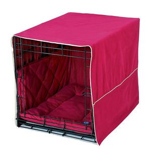 Pet Dreams Burgundy 24" Dog Puppy Wire Crate Cage Training Cover Bed Bumper Pad