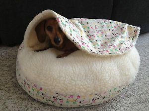 Dachshund Small Dog Bed Snuggle Bed for Burrowing Dog Doxies in Rainboots