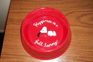 Peanuts Snoopy Heavy Duty Ceramic Red Dog Treat Food Water Dish Bowl