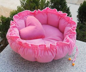 5Colors Pet Puppy Dog Cat Love Pet Bed Sleeping Bag Pink Cushion Pillow Sz s L