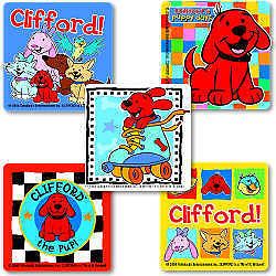 15 Clifford The Big Red Dog Stickers Kids Party Goody Loot Bag Favors Supply