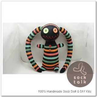 Handmade Striped Sock Monkey Pirate Stuffed Animals Baby Toy