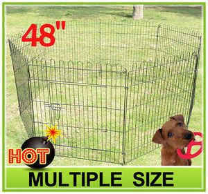 48" 8 Panel Pet Dog Cat Exercise Pen Playpen Fence Yard Kennel Portable