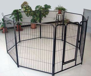 Aleko® Black 8 Panel 40" Heavy Duty Playpen Dog Exercise Pet Fence