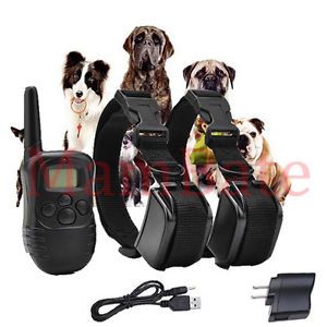Rechargeable Waterproof LCD 100LV Level 2 Shock Vibra Remote Dog Training Collar
