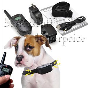 Waterproof Rechargeable 1 Dog LCD Shock Vibrate Remote Dog Training Collar