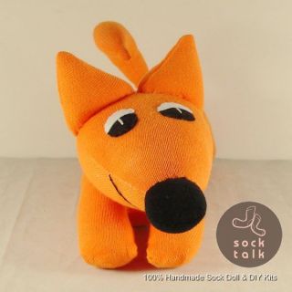 Handmade Orange Sock Monkey Fox Stuffed Animals Doll Baby Toy