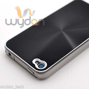 New Luxury Black Steel Aluminum iPhone 4 4S Case Hard Cover w Screen Guard