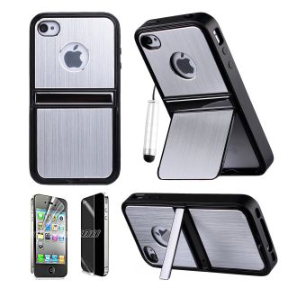 For Apple iPhone 4 4S Hybrid Rubber Rugged Combo Matte Case Hard Cover w Protect