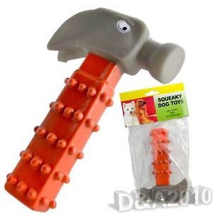 Unique Pets Cat Dog Puppy Squeaky Rubber Hammer Shape Design Chew Toy Play Gifts