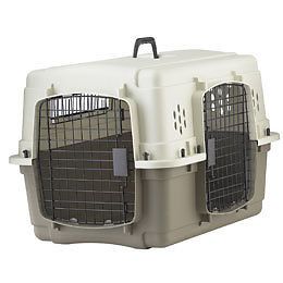 Plastic Pet Crate Wire Double Door Small Dog Canine Travel Transporting Iata