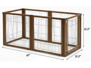 Richell Convertible Elite 6 Panel Pet Dog Gate Room Divider Pet Pen in 1