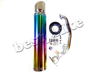 Scooter Performance Racing Exhaust Muffler GY6 50 125 150cc Multi Colored Chrome