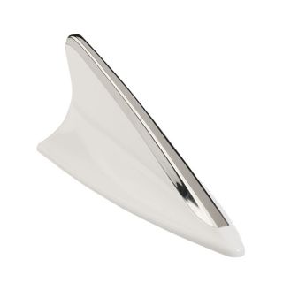 Dummy Shark Fin Car Aerial White and Chrome Roof Antenna
