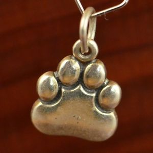 Vintage Sterling Silver Puppy Dog Paw Print 0 8g Charm Pendant SW379