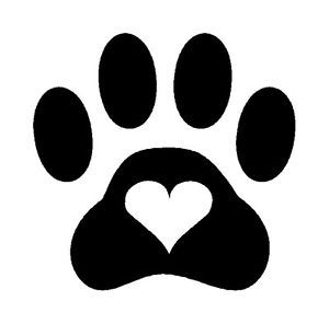 Paw Print Heart Dog Cat Pet Vinyl Decal Sticker Puppy Cute Animal Rescue Shelter