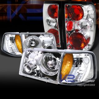93 97 Ford Ranger Chrome Projector Headlights Corner Signal Lamps Tail Lights