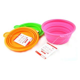 Pet Dog Cat Collapsible Silicone Feeding Water Feeder Travel Fashion Bowl Dish