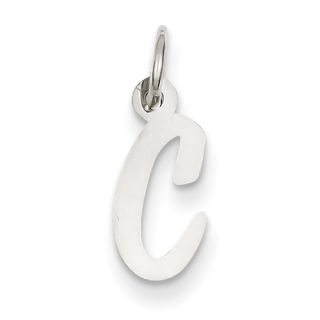 14k Yellow or White Gold Small Slanted Block Initial C Charm