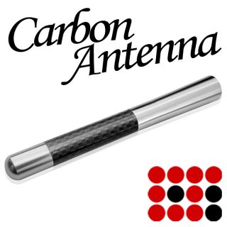 5" 127mm Silver Short Antenna Mast Carbon Fiber Radio Screw Type Mercedes Benz