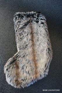 Faux Fur Holiday Stocking Target 20" Gray Xmas Decoration