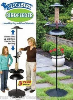 The Effort Less Bird Feeder with Base Pole Baffel Effortless Bird Feeder