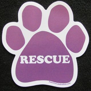 Rescue Purple Paw Print Car Refrigerator Magnet Dog Cat Volunteer Gift