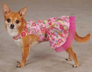 Spring Garden Dog Dress Pet Dresses Pink Tulle Underlay Pleated Skirt Pet