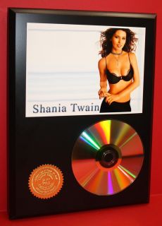 Shania Twain 24KT Gold CD Disc Collectible RARE Award Quality Plaque Gift