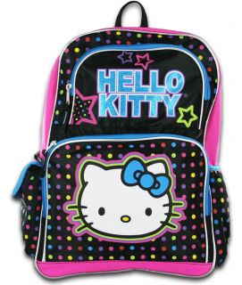 Hello Kitty Multi Colored Polka Dots Backpack Sanrio Girls Kids School Book Bag