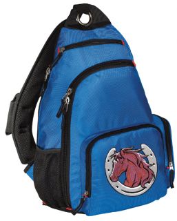 Pink Horse Horseshoe Sling Backpack Best Cross Body Backpacks Horse Lover Gifts
