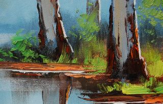Gercken Australian River Eucalyptus Gum Trees Landscape Original Oil Painting