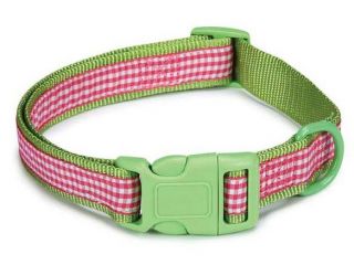 Dog Collar East Side Collection Gingham Sweeties Dog Collars Blue Green Pink