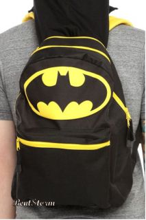 DC Comics Batman Logo Hooded Book Bag Backpack 16" Hoodie Hood w Ears Dark Night
