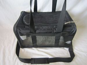 Sherpa Medium Original Black Pet Dog Carrier Tote Bag Travel Portable Fur Liner