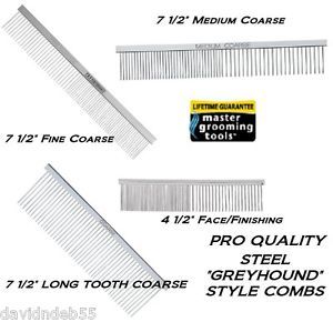 Master Grooming Tools Greyhound Professional Pet Steel Grooming Comb Dog Cat