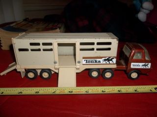 Tonka Horse Trailer with Semi Tractor Truck Vintage