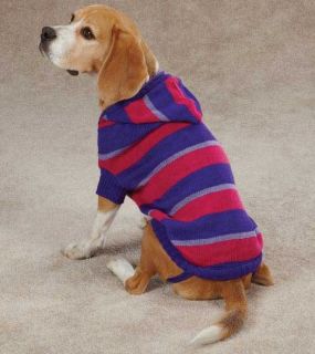 Dog Striped Knit Hoodie Sweater XXS Large New Hoodies Pet Winter Warm