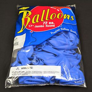 Blue Balloons TUF Tex 17" Jumbo Round Latex Balloons 72 Pack