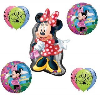 9pc Balloons Disney Minnie Mouse Birthday Party Balloons Decorations Pink Girls