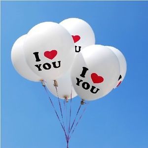 20pc I Love You Balloons Wedding Birthday Party Latex Balloons White Pink