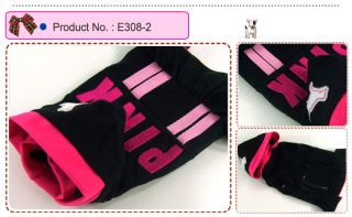 Dog Cat Clothes Pink Embroidered Hoodie Dresses E308