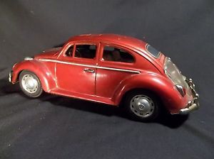 Vintage Tin Volkswagen Beetle Bug Battery Operated Bump and Go Toy Car