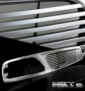 1997 1998 Ford F250 Light Duty Pickup Truck Billet Chrome Front Grille Grill
