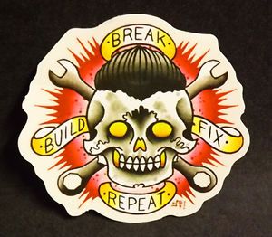Skull Pompadour Sticker Hot Rat Rod Tattoo Rockabilly Psychobilly Decal