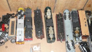Mixed Vintage Lot of HO Scale Train Cars Engine Parts Wheels as Is